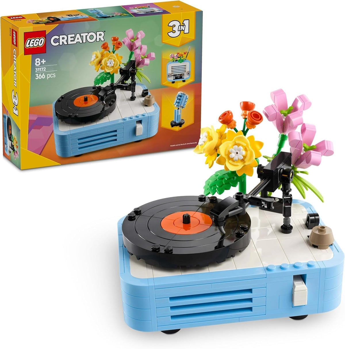 LEGO Creator 3In1 disc player with flowers - convertible toy into a radio or microphone - musical toys for children - creative gift idea for girls and boys from 8 years 31172 Building sets Besuche den LEGO-Store Default title