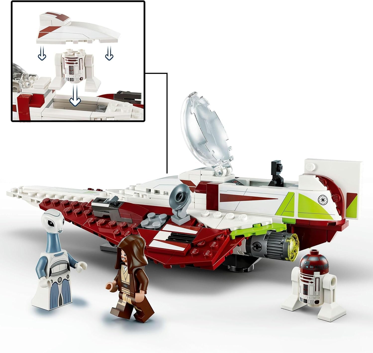 LEGO Star Wars Jedi Starfighter Obi-Wan Kenobi, Buildable Toy with Taun We, Droid Figure and Lightsaber, Attack of the Clones Set 75333 Building Sets Besuche den LEGO-Store