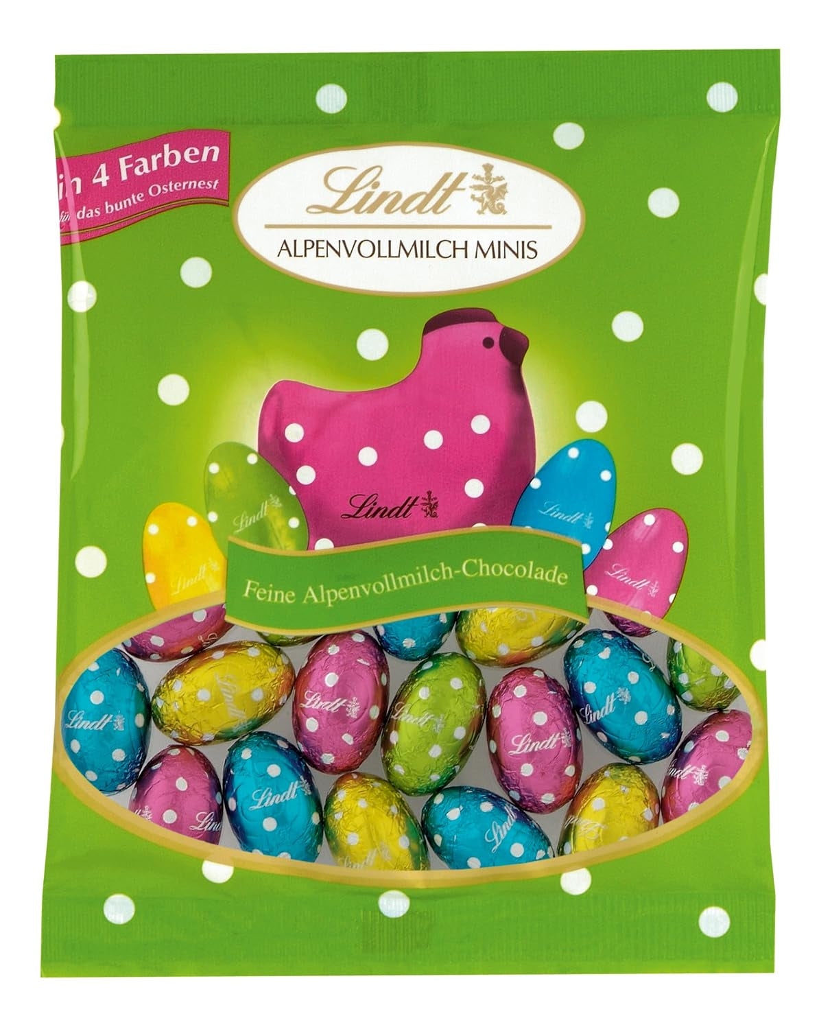 Little Easter Friends with Chocolate | 2 x 100 g and Chocolate Decoration Mini Eggs with Alpine Milk | 2 x 180 g Sachets | Premium milk chocolate eggs, cheerfully and colorfully packaged, in four colors for Easter