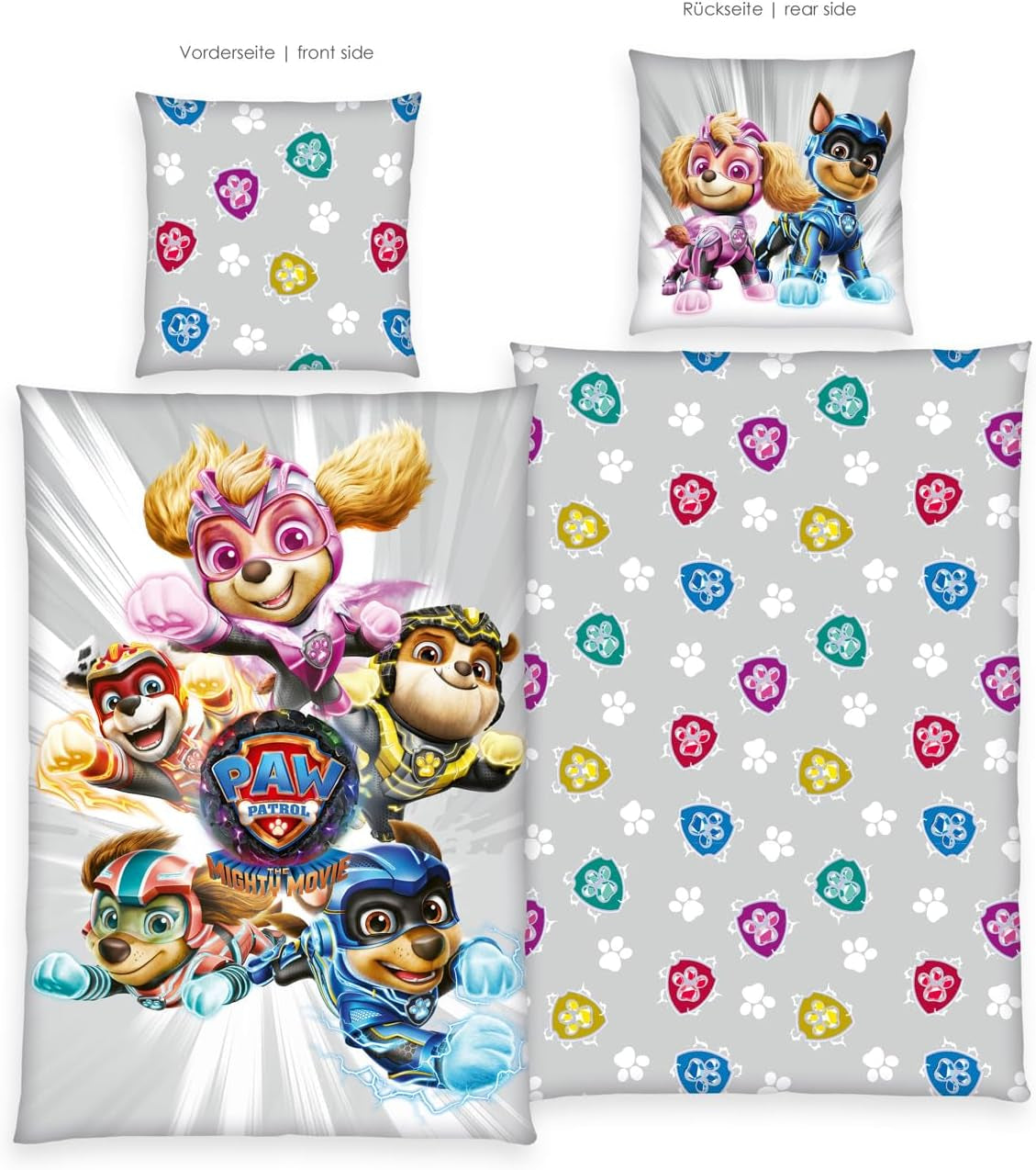 Paw Patrol bed linen, button closure, 100% cotton Bed linen - children Naty Shop