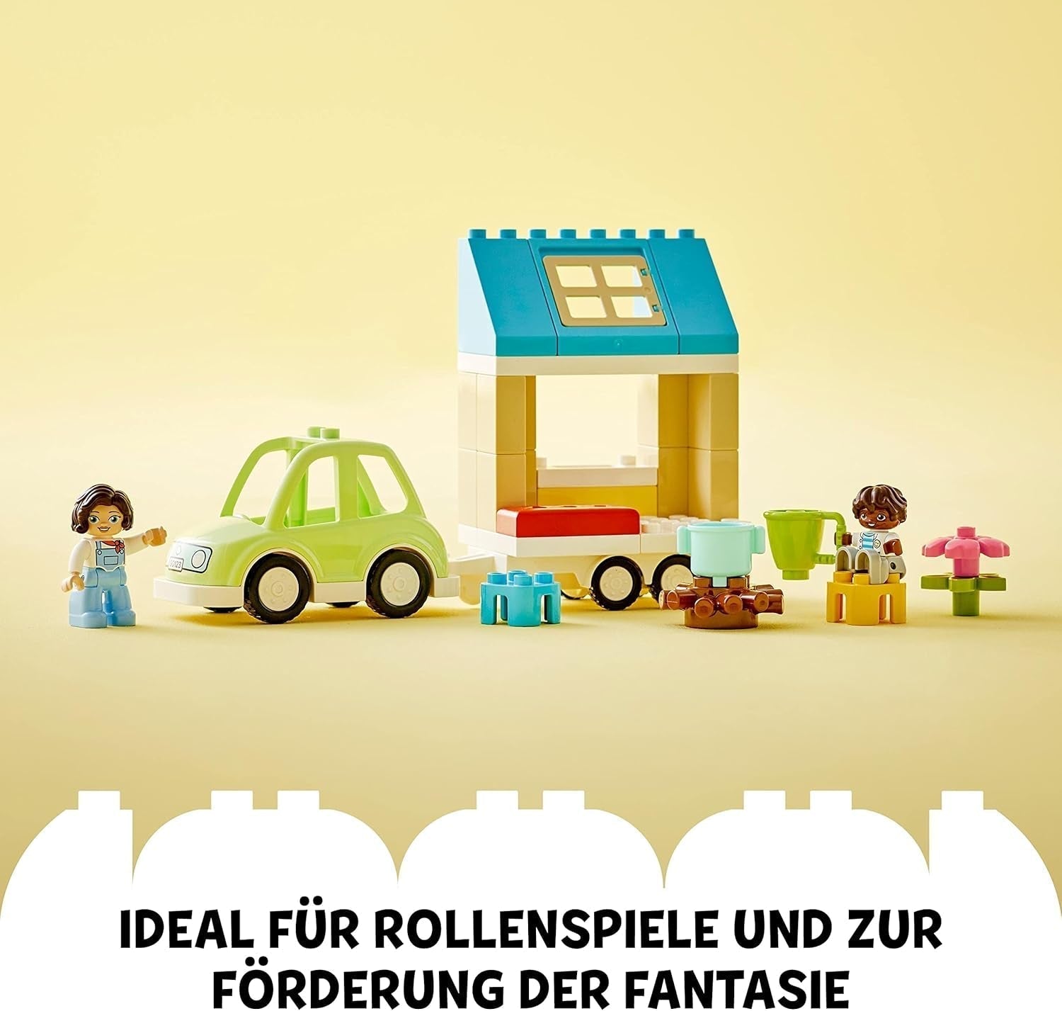 LEGO 10986 DUPLO At Home On Wheels, toy car with large bricks, figures and toy car for boys and girls from 2 years old, develops fine motor skills Building sets Besuche den LEGO-Store