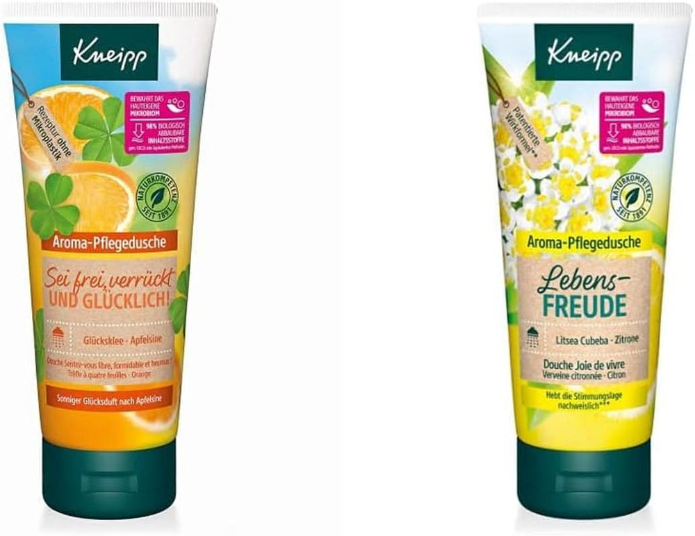Kneipp Aroma, Shower gel, Moisturizer, 200 ml Shower and bath Naty Shop 2 pcs x 200 ml Bundle Mit Pflegedusche Lebensfreude