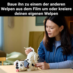 LEGO ǀ Disney Welpe aus 101 Dalmatiner - Individually gestaltbares Bauset für Erwachsene - Verwandelbar in 6 süße Hunde mit drehbarem Kopf und Schwanz - DIY Deko - Giftidee für Fans - 43269