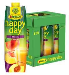 Rauch Happy Day Peach | From fruits ripened in the sun | 6 x 1 liter, Tetra Prisma Alcohol-free drinks Naty Shop