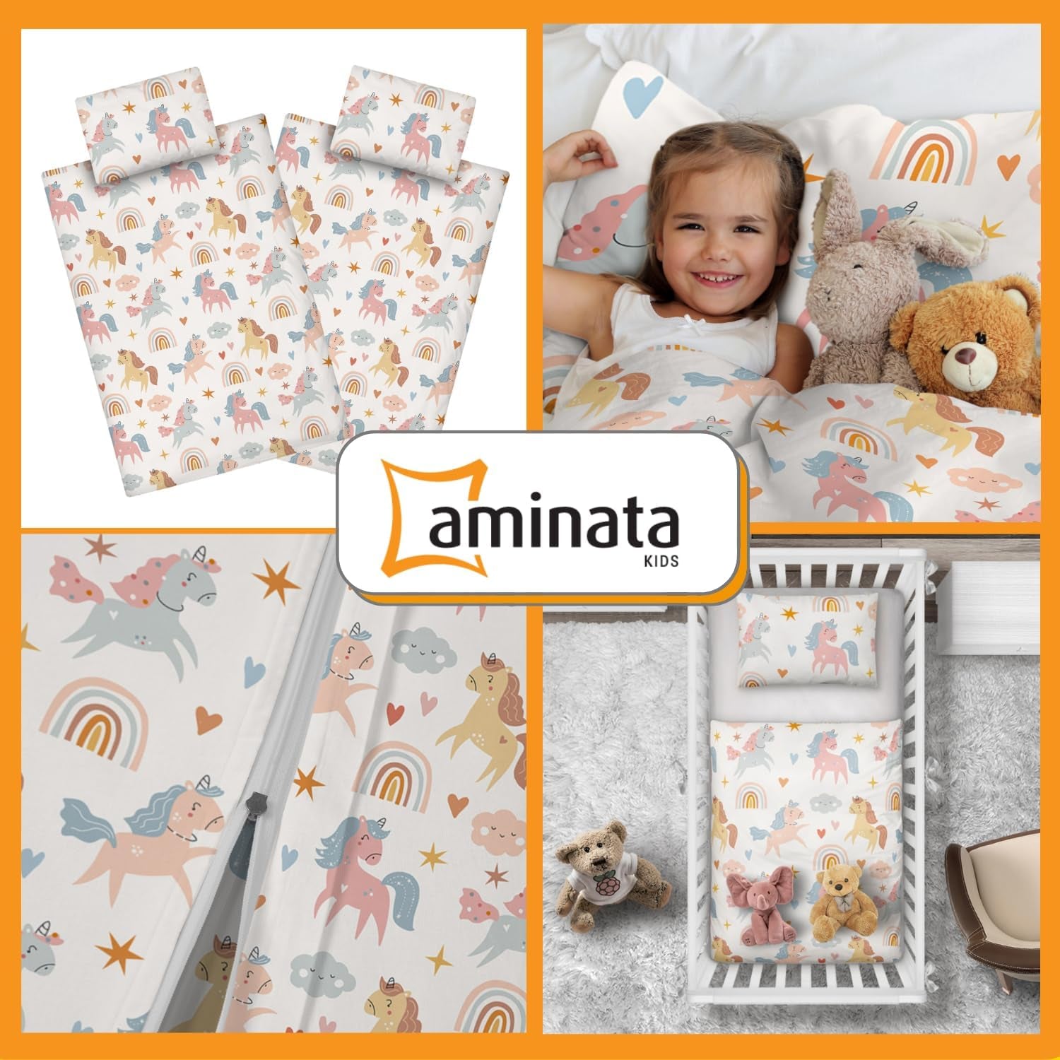 Aminata Kids Lenjerie de pat pentru copii, bumbac Lenjerie de pat - copii Naty Shop