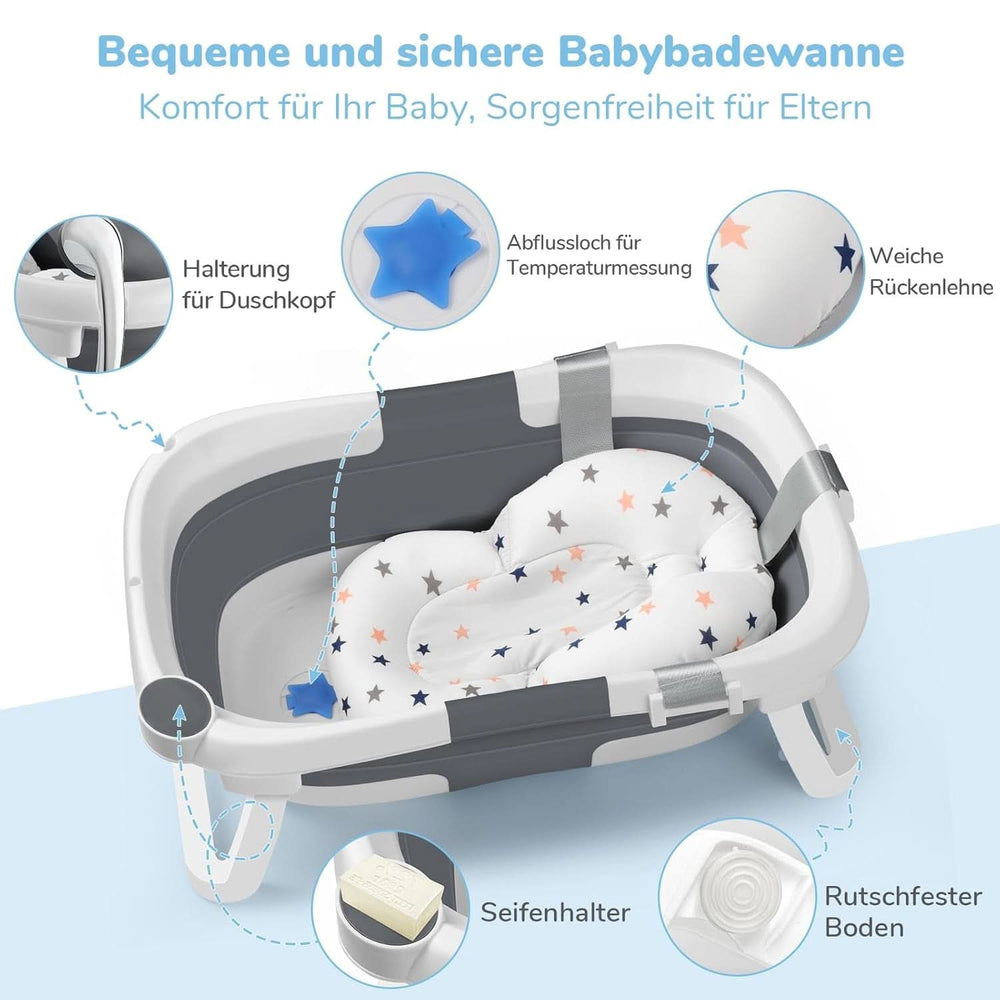 DEANIC portable and foldable bathtub, suitable for 0-6-12 months Mother and Child Naty Shop