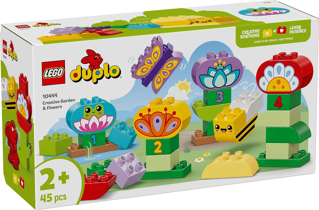 LEGO DUPLO Town Creative Flower Garden, Jucărie stivuibilă, Permite copiilor mici de la 2 ani să se joace imaginativ, Set de construcție pentru a promova dexteritatea, Jucărie educativă pentru copiii preșcolari 10444 Seturi de constructie Besuche den LEGO-Store