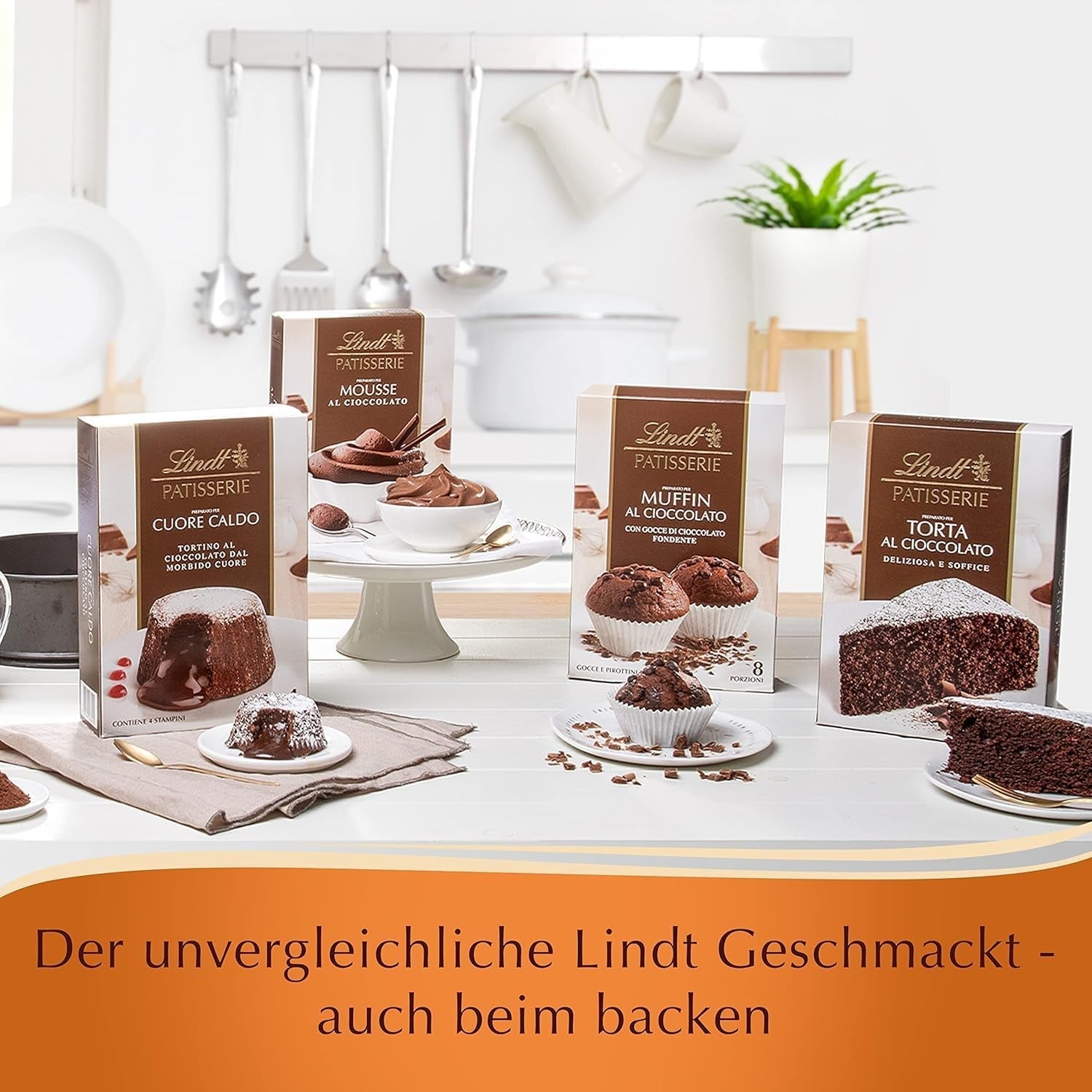 Lindt & Sprüngli Feines Backen Kuchenmischung, Backmischung, 8 Portionen, Lactosefrei, 400 G Mix for baking and cooking Naty Shop