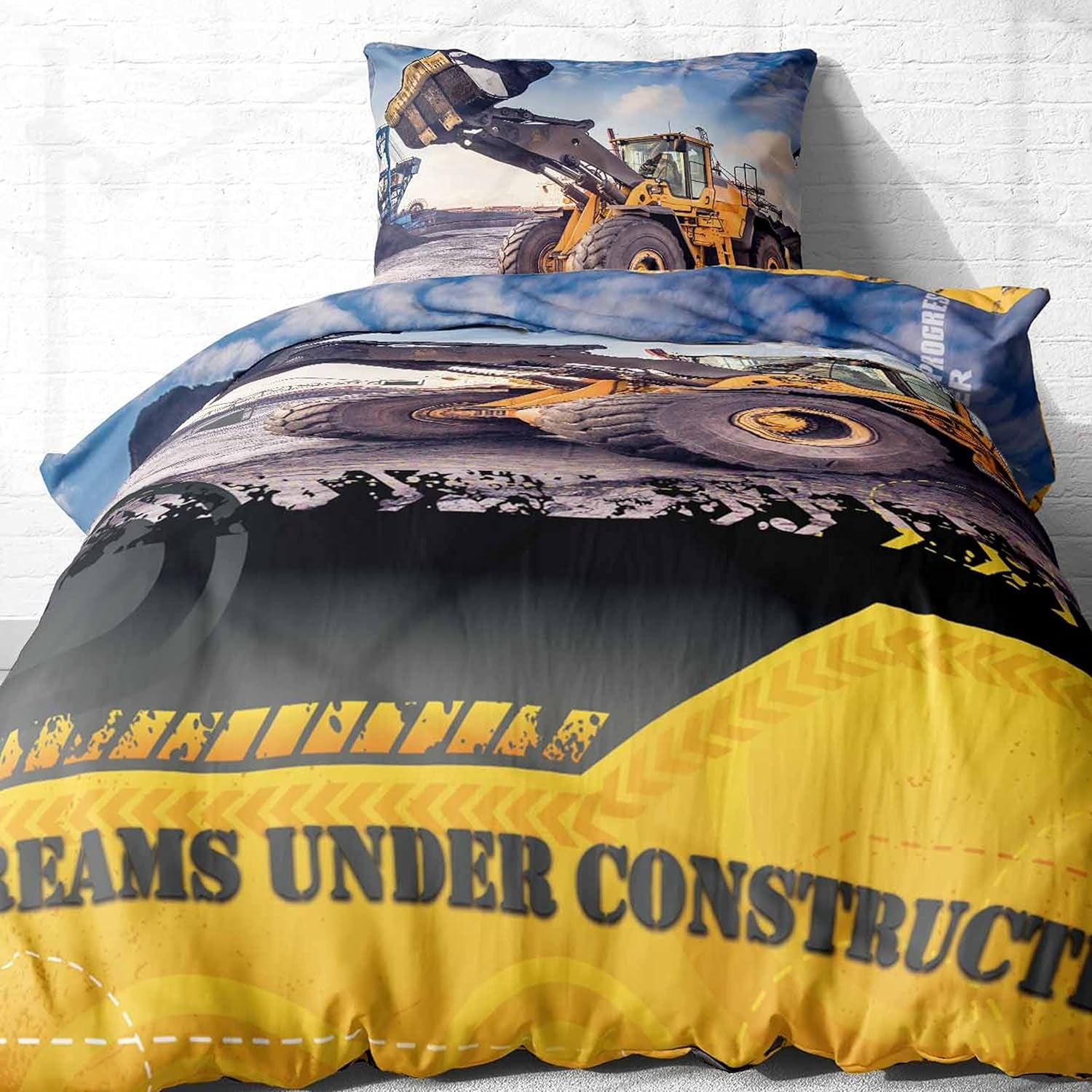 Bed linen for children, excavator, cotton Bed linen - children Naty Shop