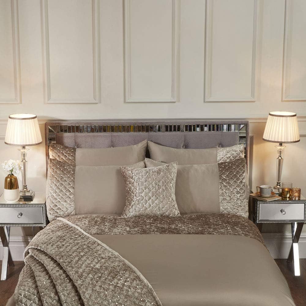 Emma Barclay Glamor bedding set for double bed, mink, polyester, cream Beds and Duvets Emma Barclay Cream color Double bed