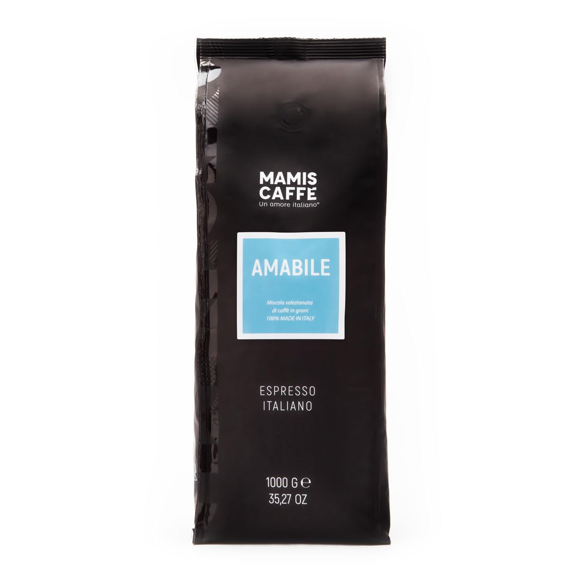 Mamis Caffè Amabile - Boabe espresso întregi - Cafea prăjită mediu cu nuanțe dulci - Espresso italian cu cremă groasă Cafea Naty Shop 1 Kg Boabe întregi