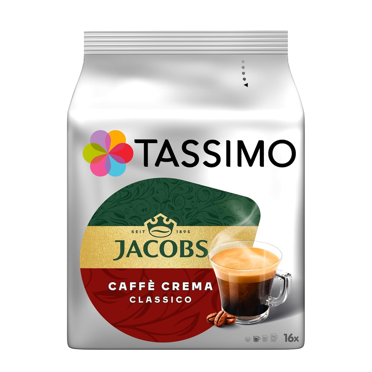 Tassimo Kapseln Jacobs Caffè Crema Classico, 5 x 16 Pads, 80 Kaffeekapseln