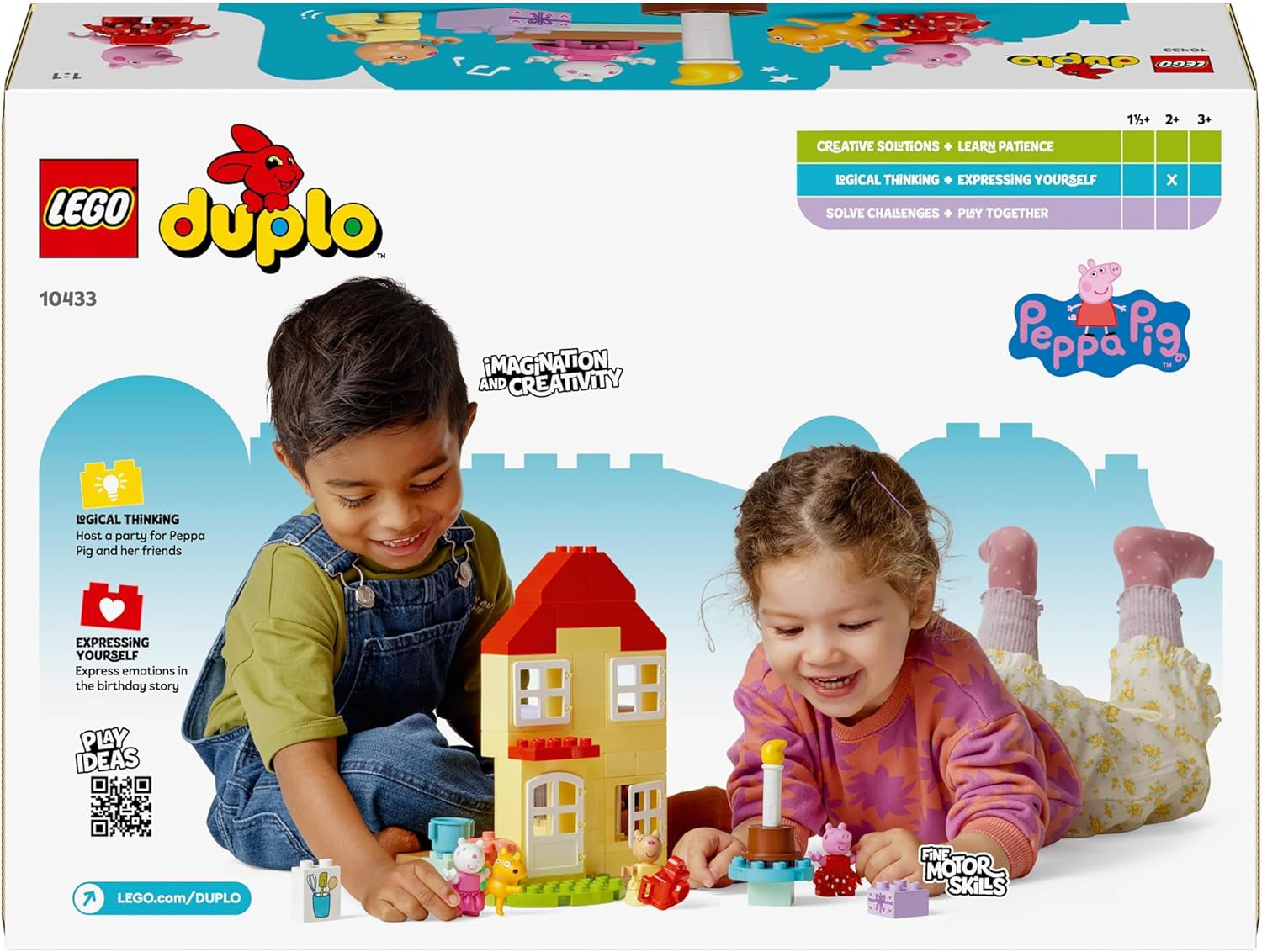 LEGO DUPLO Peppa's Birthday House: Creative 3-figure toy, build and rebuild toy house for 2-year-olds, boys and girls, promotes dexterity 10433 Building sets Besuche den LEGO-Store