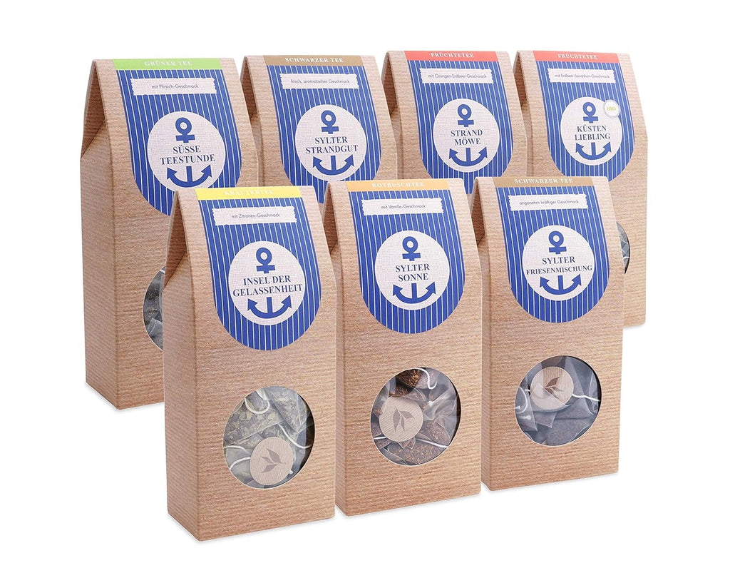 Ceai de fructe în pliculețe piramidale Portocale și căpșuni - Strandmöwe 15 pliculețe Mehr Meer Sylter Teekontor