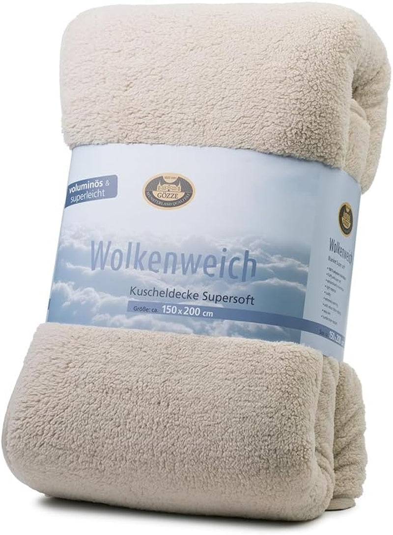 Gözze - Cloud soft cuddly blanket, sheepskin imitation, 100% polyester (microfibre), 150 X 200 Cm - Camel Duvets and quilts Naty Shop Camel