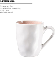 MÄSER 934111 Serie Frozen, Geschirr Set aus Keramik für 4 Personen, 16-teiliges Kombiservice mit organischen Formen, in beere gesprenkeltes Service, Berry