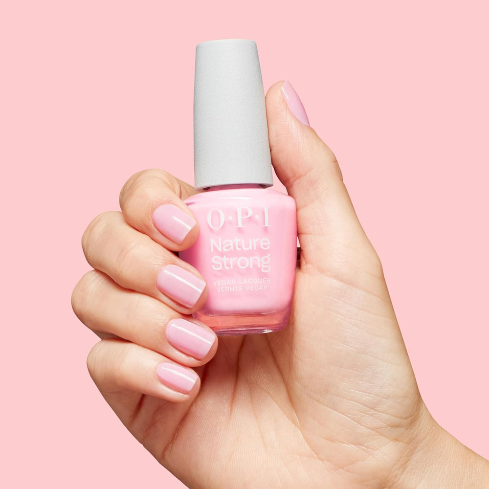 OPI Nature Strong Blossom Into Awesome - Pink Nail Polish - Intense Shine and 7 Day Hold | Long Lasting Color for Your Nails | 15 ml