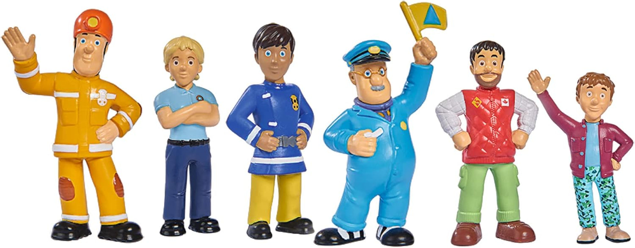 Simba 109252538 - Fireman Sam Figures Set, 6 Pieces, 2 Assorted, Only One Version Provided, 5-7cm Play Figures, From 3 Years Action Figures Naty Shop