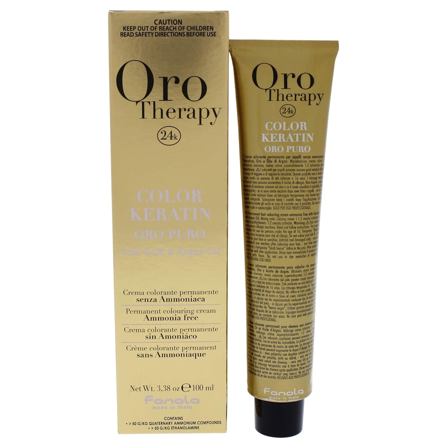 Fanola Oro Therapy Color Keratin 5.0 100ml Vopsea pentru par Naty Shop Auriu, Blond