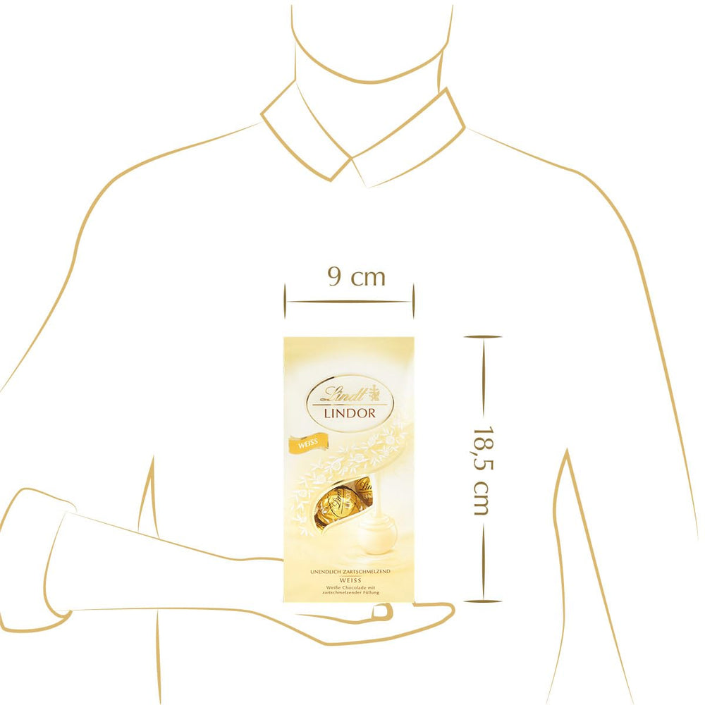 Lindt white chocolate balls LINDOR | 137g bag | Approx. 10 white chocolate balls with melt-in-your-mouth filling | Chocolate Gift Set | Chocolate Gift Set (Pack of 2)