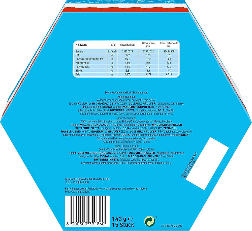 Kinder Mix Christmas plate - delicious chocolate specialties from the Kinder range - 143g