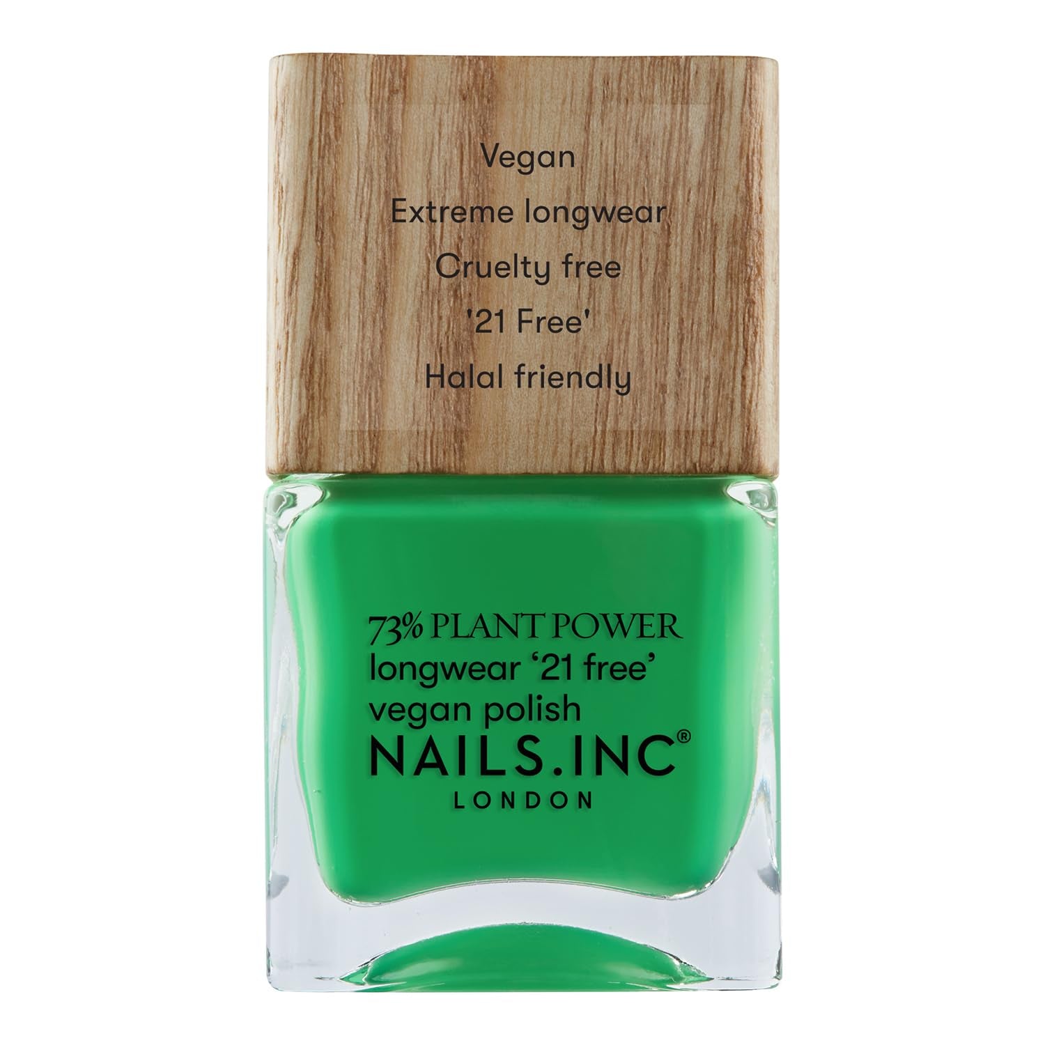 Nails Inc - GLOWING SOMEWHERE Plant Power Vegan Nail Polish - 73% Plant Based, 100% Vegan and Cruelty Free - Perfect Manicure, Sparkling Pearl - For Eco-Friendly Nail Art