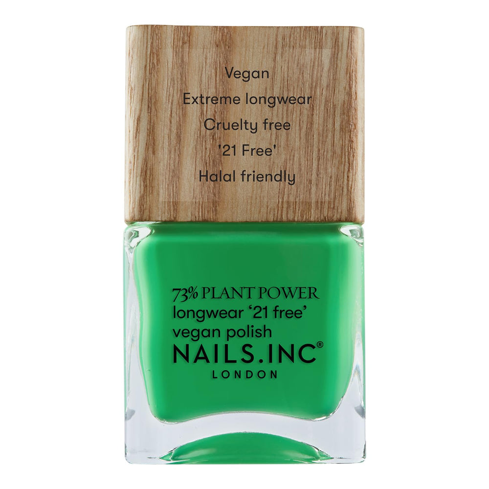Nails Inc - GLOWING SOMEWHERE Plant Power Vegan Nail Polish - 73% Plant Based, 100% Vegan and Cruelty Free - Perfect Manicure, Sparkling Pearl - For Eco-Friendly Nail Art