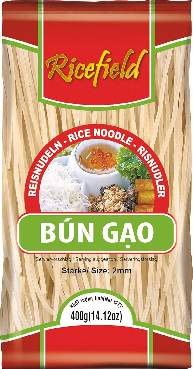 Ricefield Rice Noodles, Vermicelli, 2mm, Bun Gao (1 x 400g)