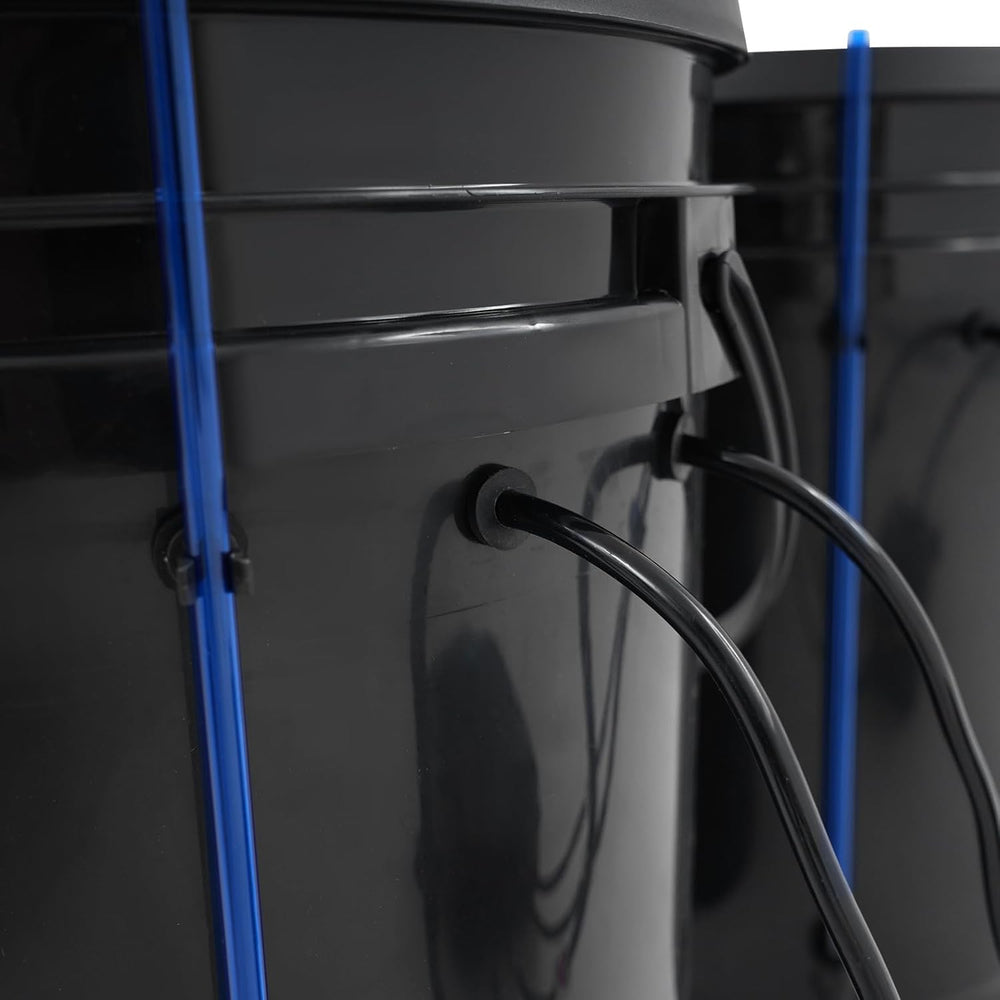 Complete DWC Hydroponic System Kit with 12W Air Pump, 2 Buckets (5 Gallon), Hydroponic Grow System, 2 Bags of Ceramsite, Pot Irrigation Kit