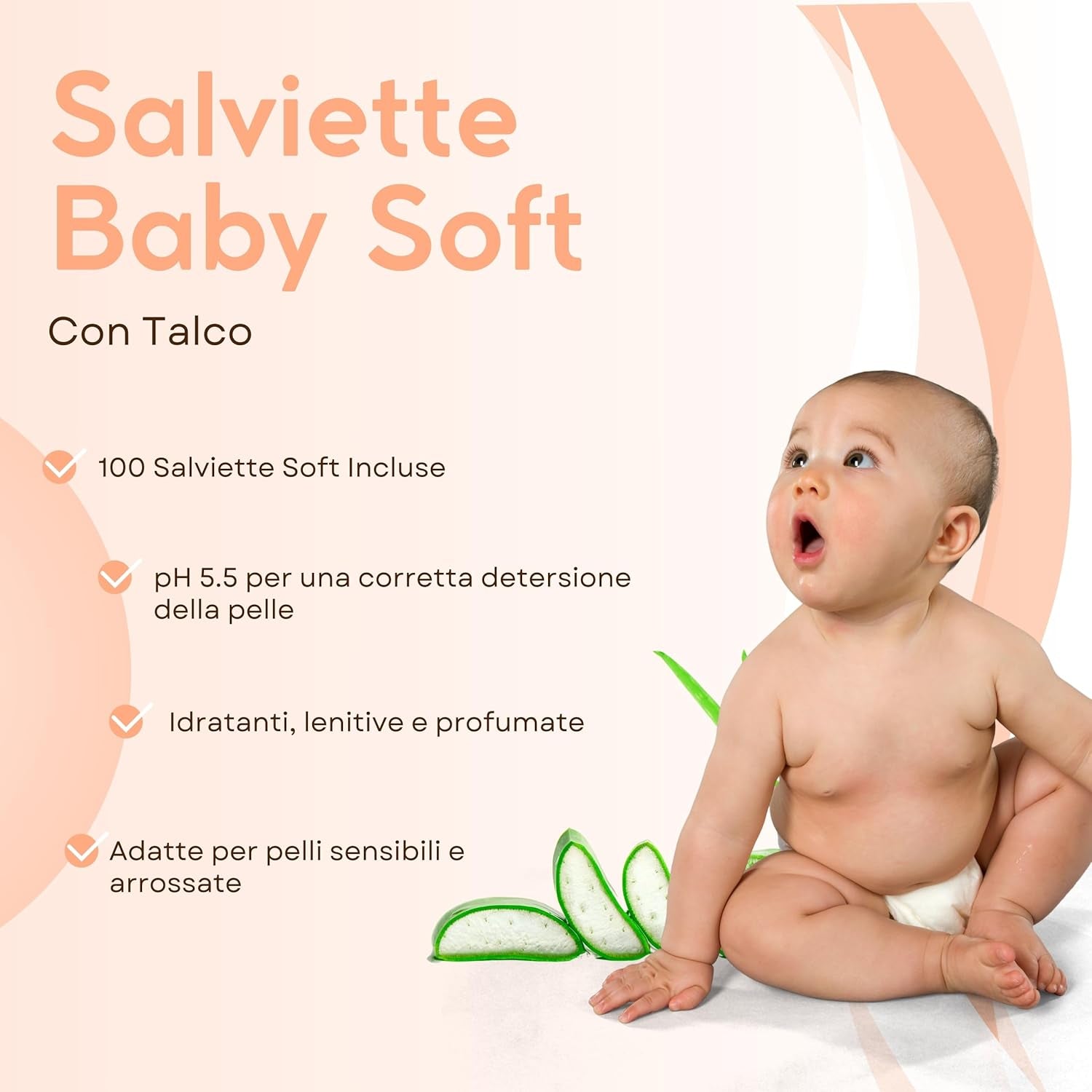 Aloe Baby Wet Wipes for Sensitive Skin, Alcohol Free, Skin Friendly, pH 5.5, Lightly Scented, 1728 Count (24 Packs)