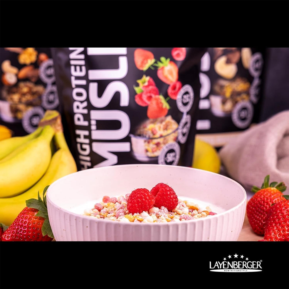 Layenberger 3K High Protein Muesli, 50% Eiweiß Und 18% Kohlenhydrate - Single Pack (1X 390 G) - Schoko-Nuss Cereale Naty Shop
