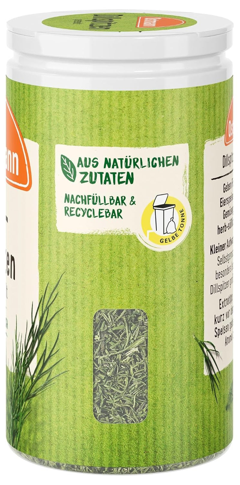 Ostmann Gewürze - Dillspitzen gerebelt | Ideal for potato salad, fish dishes and mustard sauce 12.5 g in der Streudose
