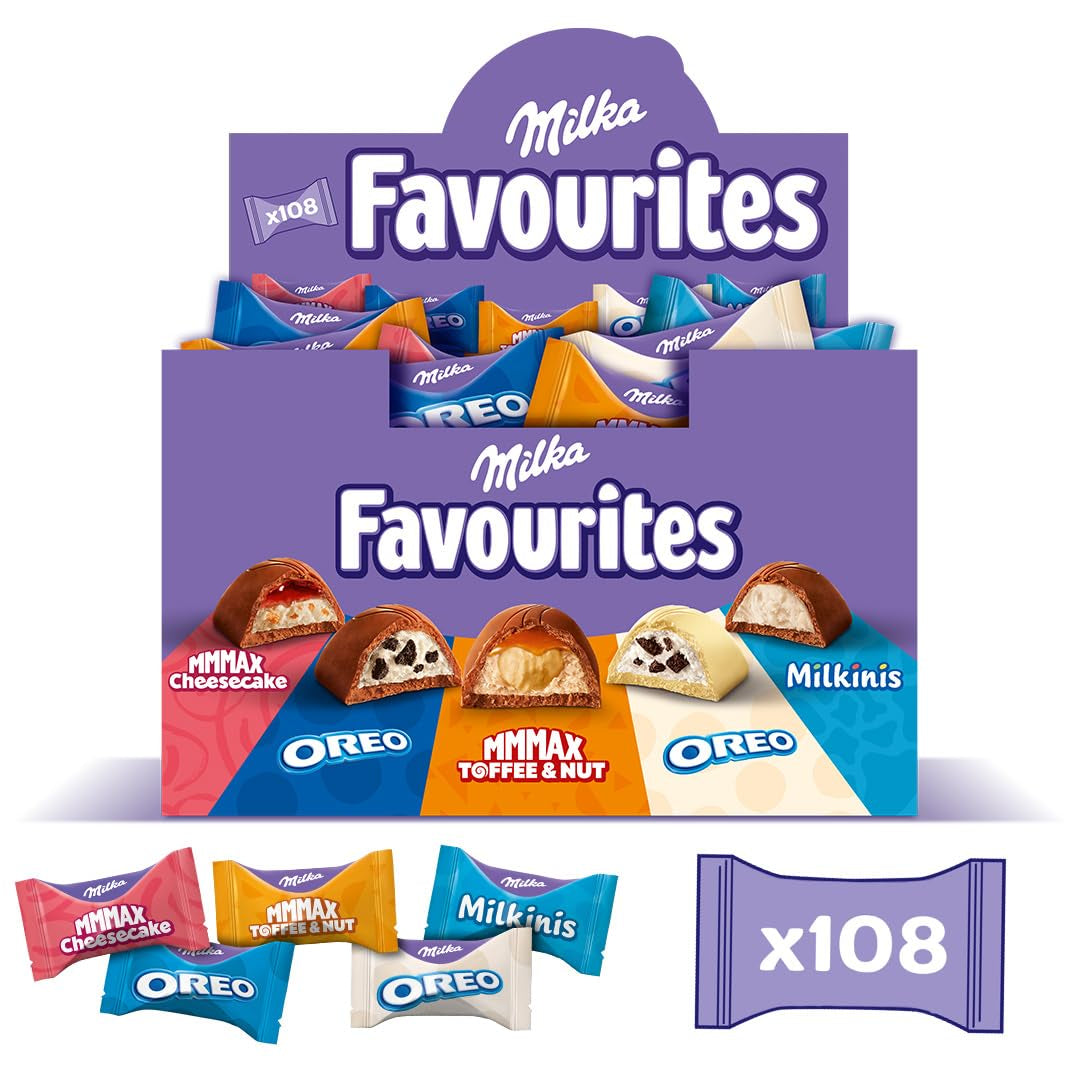 Milka Favourites, 108 individually wrapped pralines, various assortments, 1 Kg Chocolate Candies Naty Shop