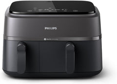 Philips Airfryer Dual Basket 3000 Series, 9L, 2 baskets, 2 dishes ready at the same time, Rapidair plus hot air technology Appliances Naty Shop Dual Basket 9 L
