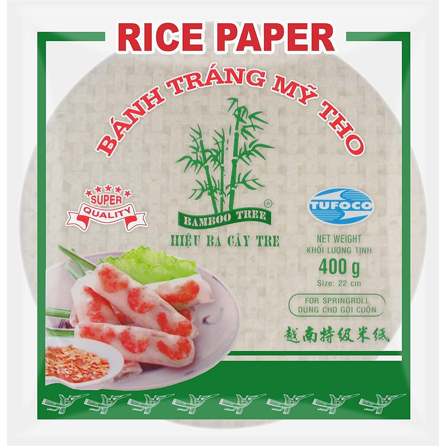 BAMBOO TREE - Rice paper 22 cm. (Summer rolls) - 1 x 400 g