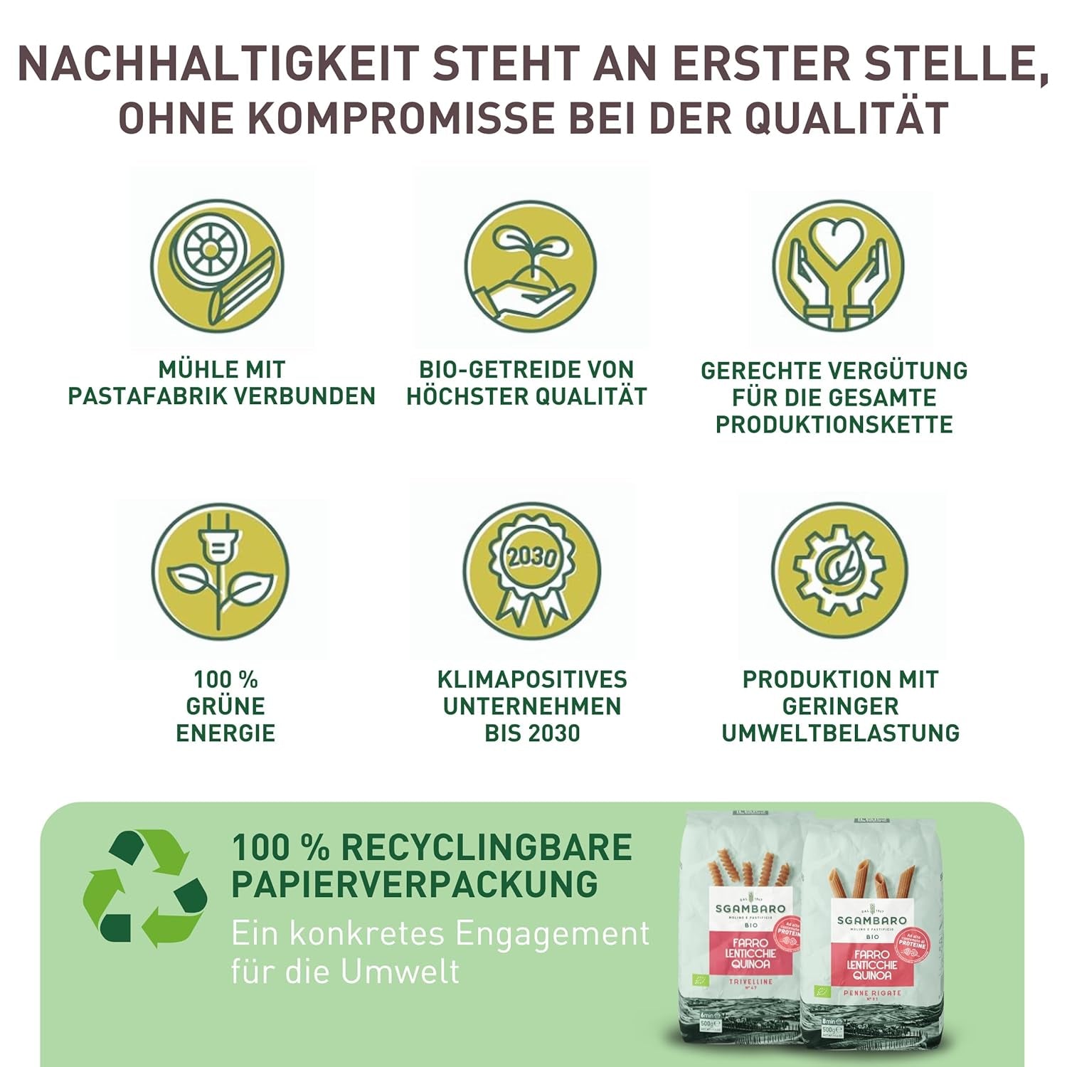 Organic pasta Trivelline N.47 - 500g with spelled flour, lentil flour and quinoa flour - Rich in protein, source of fiber and protein