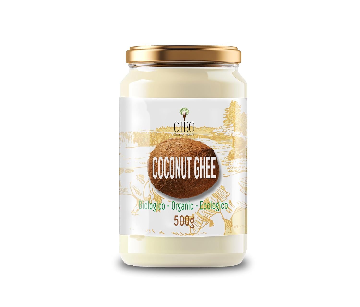 Cibo Bio Ghee 500g – Milch aus Parma und Reggio Emilia – Hergestellt in Italien – Weidekühe – Rauchpunkt 250°C – Aus Centrifugensahne