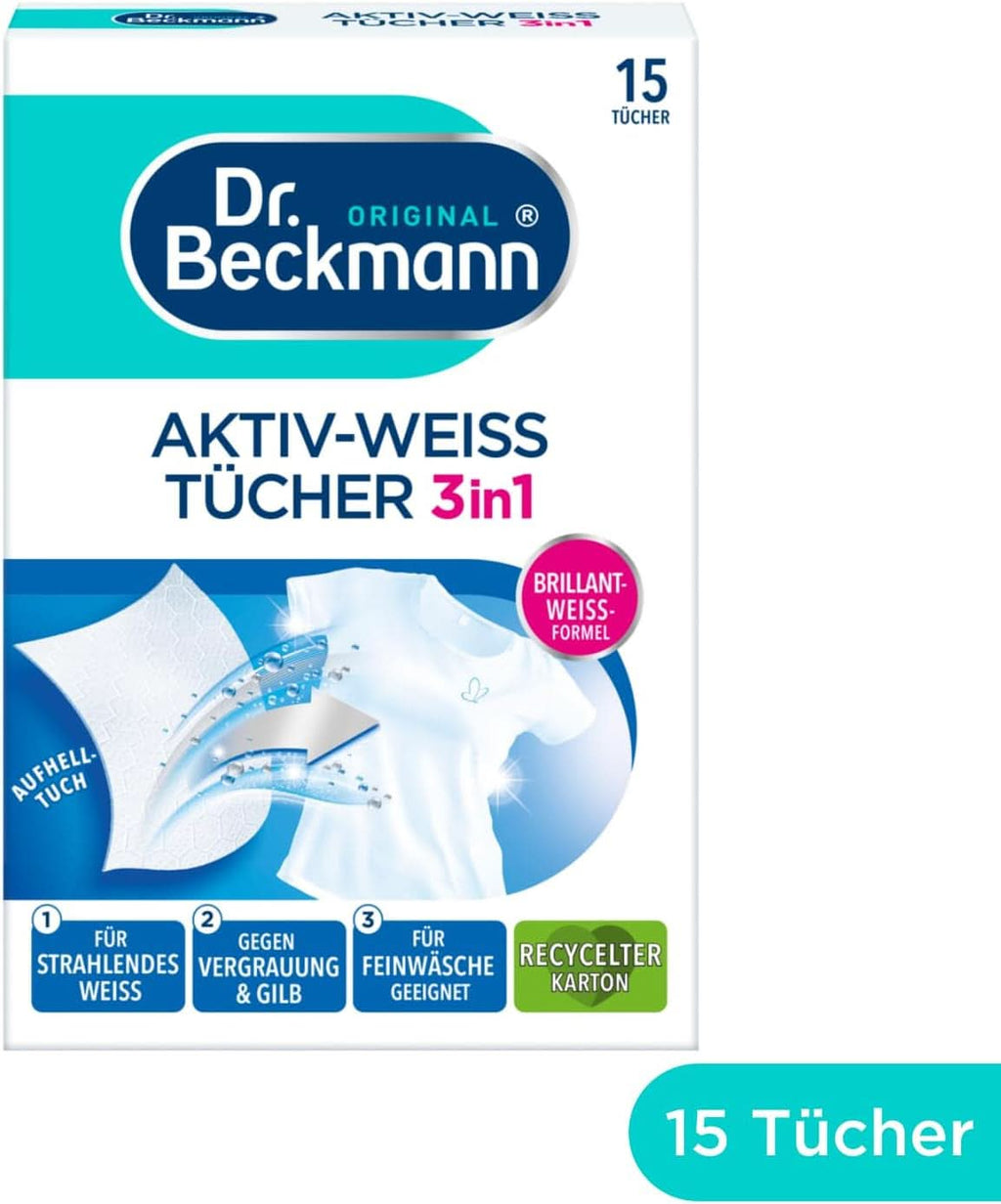 Șervețele Dr. Beckmann Fest, Active-White, 15 șervețele Detergenti Rufe Naty Shop