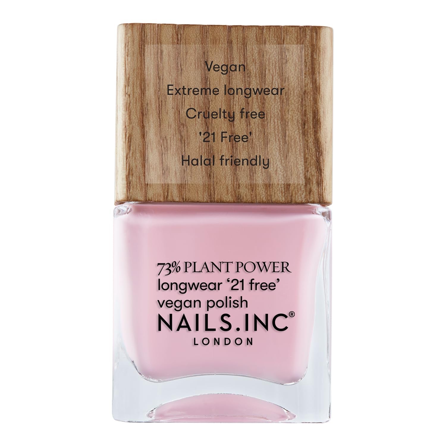 Nails Inc - GLOWING SOMEWHERE Plant Power Vegan Nail Polish - 73% Plant Based, 100% Vegan and Cruelty Free - Perfect Manicure, Sparkling Pearl - For Eco-Friendly Nail Art