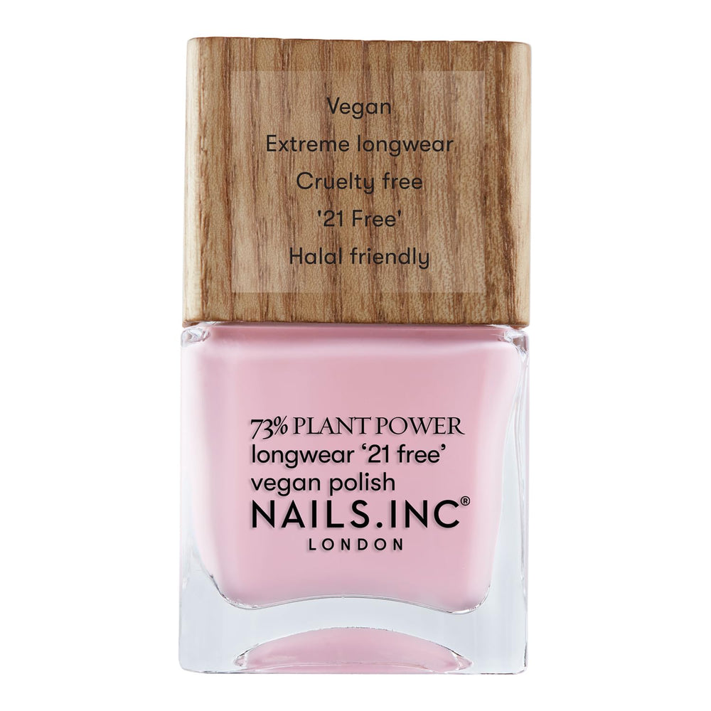 Nails Inc - GLOWING SOMEWHERE Plant Power Vegan Nail Polish - 73% Plant Based, 100% Vegan and Cruelty Free - Perfect Manicure, Sparkling Pearl - For Eco-Friendly Nail Art