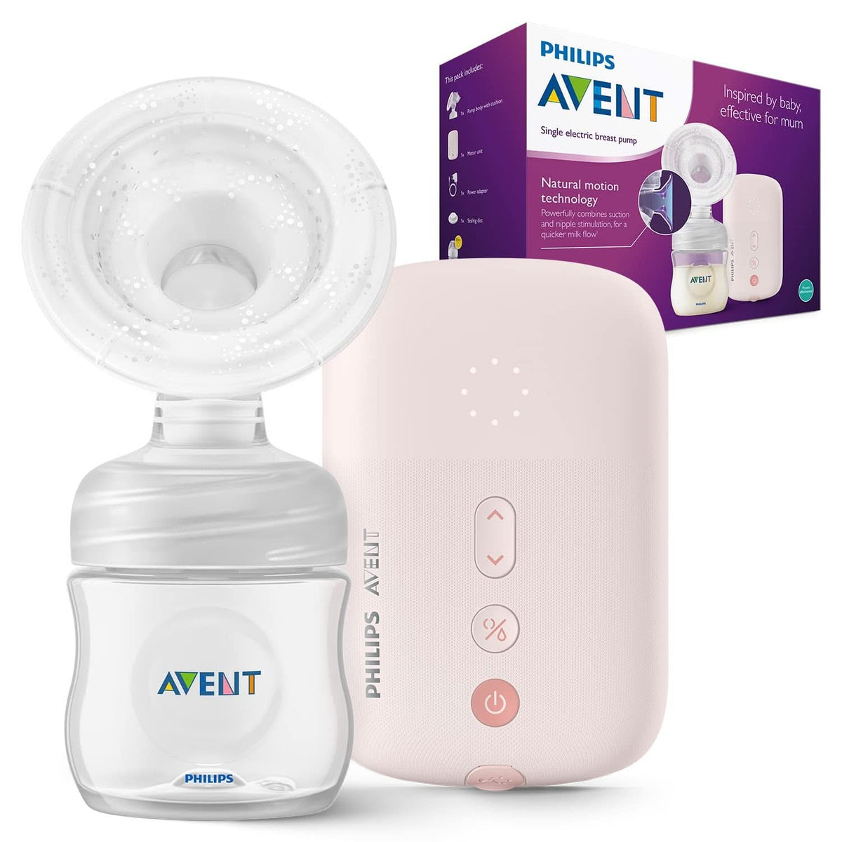 Philips Avent individual electronic breast pump - with Natural Motion technology, comfortable silicone cushion Accessories Food and Breastfeeding Bebe Naty Shop Scf395/11