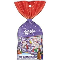 Milka Mini Santas – Alpine milk mix, milk cream and hazelnuts in festive individual packaging – 120g