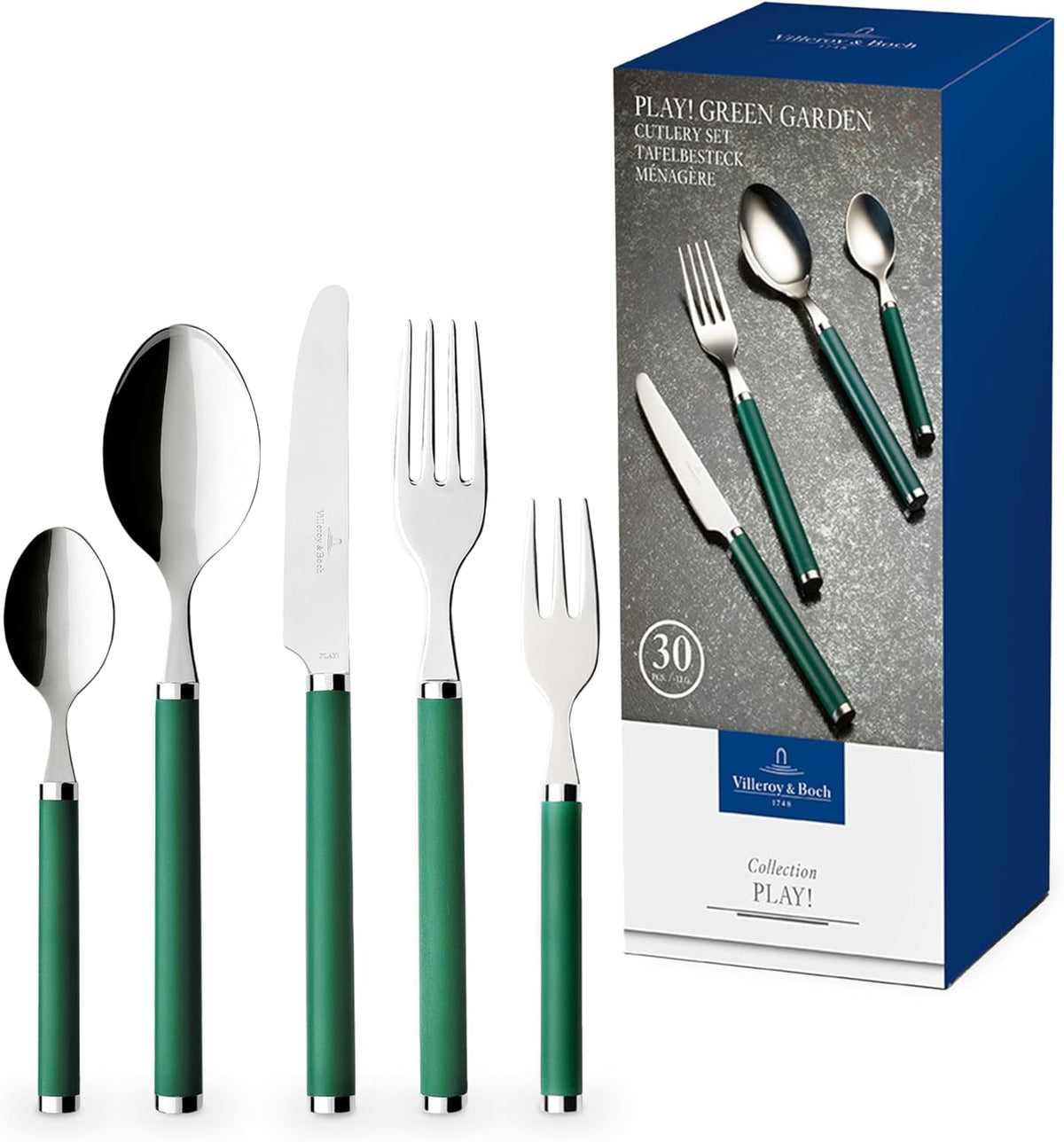 Villeroy & Boch - Cutlery set Play! Green Garden, 30 pieces Kitchen Naty Shop