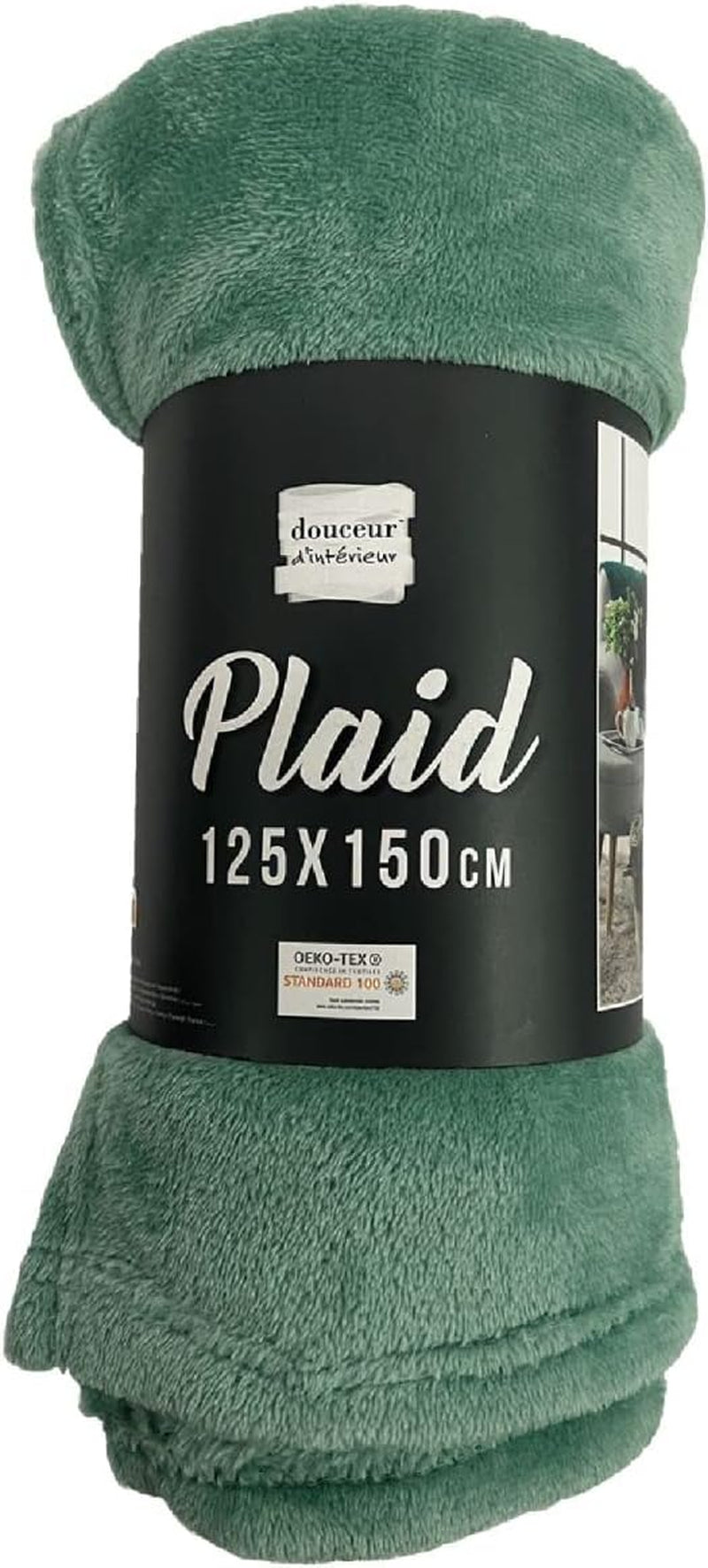Douceur D'Intérieur, flannel blanket, 125 X 150 Cm, sage, flannel Duvets and quilts Naty Shop Default title