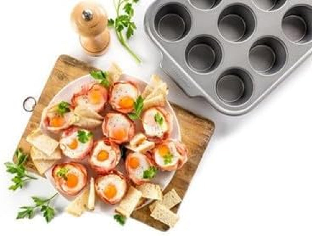 Kitchenaid Aluminized Steel Bakeware Muffin Tray Non-Stick Oven Safe Dishwasher Safe Gray Naty Shop Baking Pans & Trays