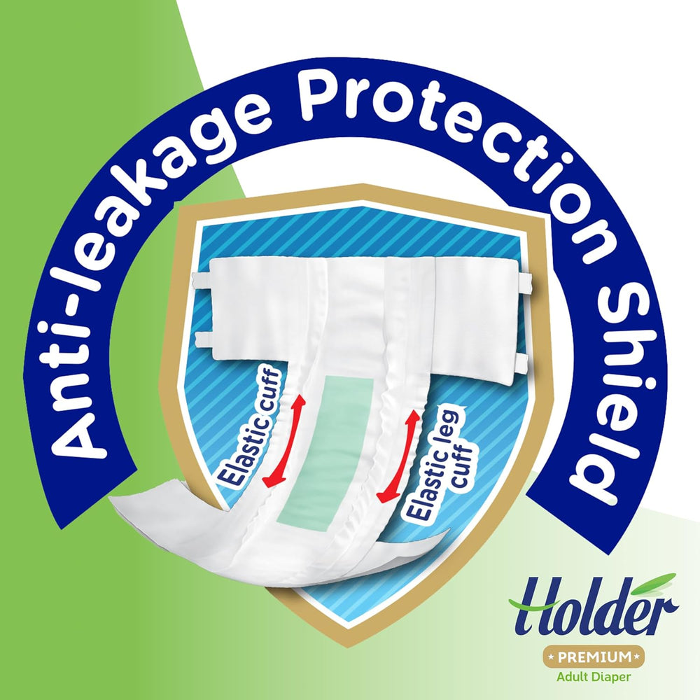 Adult Unisex Disposable Diapers Waterproof Absorbent Elastic Side Breathable Super Absorbent Double Layer Wetness Indicator 5 Star Dermatological Protection Medium