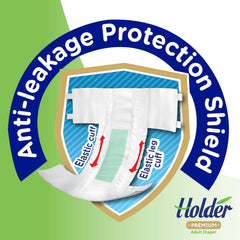 Adult Unisex Disposable Diapers Waterproof Absorbent Elastic Side Breathable Super Absorbent Double Layer Wetness Indicator 5 Star Dermatological Protection Medium