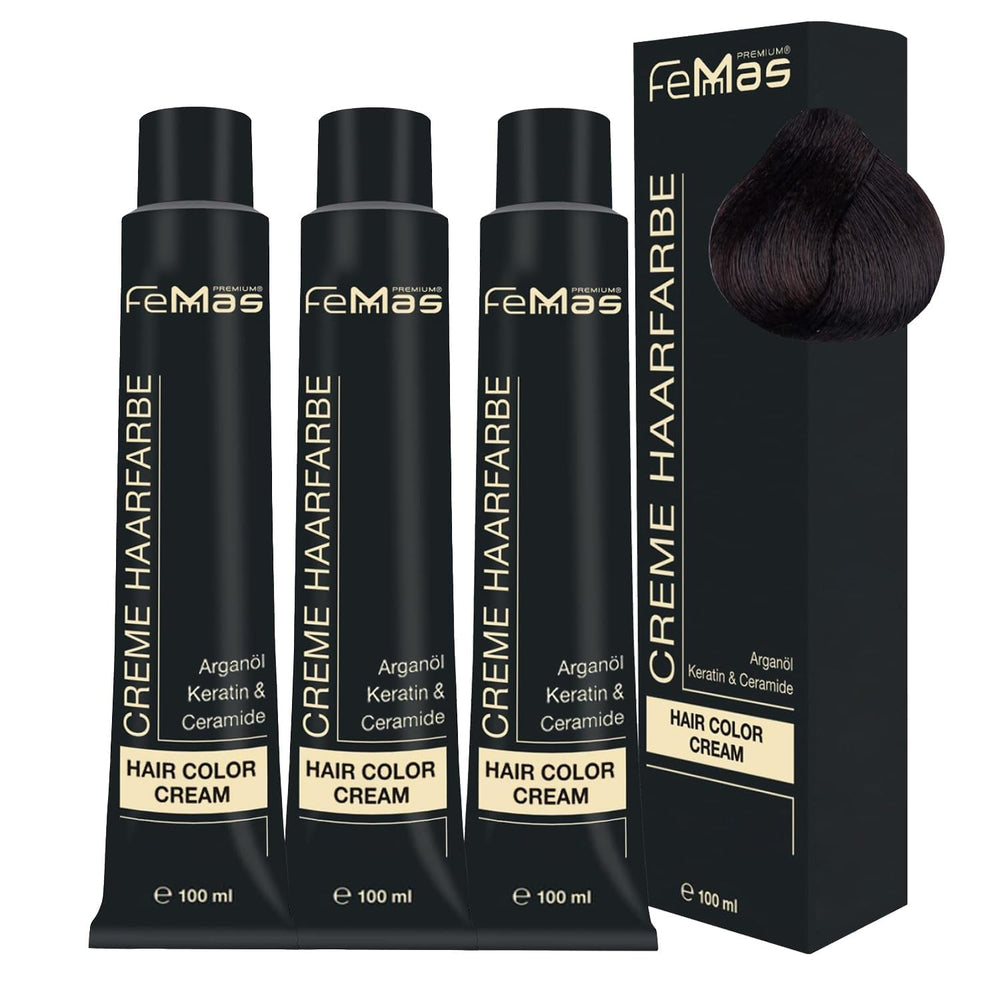 FemMas Hair Colour Pure & Mix Red I Cremă profesională cu ulei de argan, keratină și ceramide I Ca o vopsea de păr permanentă sau nuanță pentru rezultate radiante, de lungă durată I 100 ml