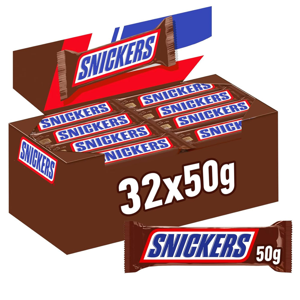 A large chocolate package containing 32 chocolate bars of 50 g each.
