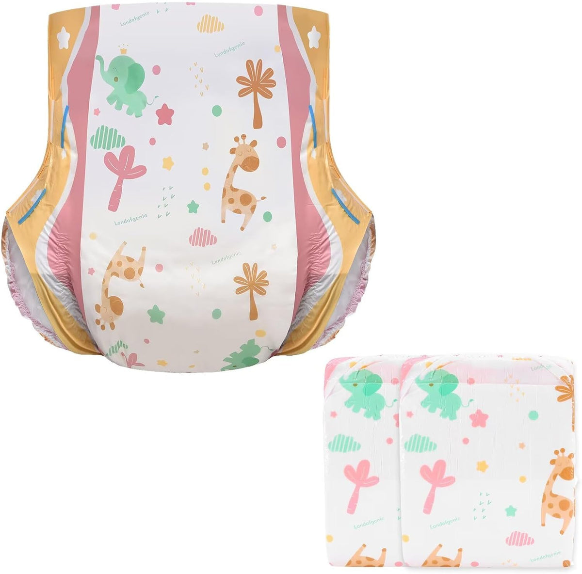 Landofgenie Adult Large Overnight Flap Diapers 2 Pack